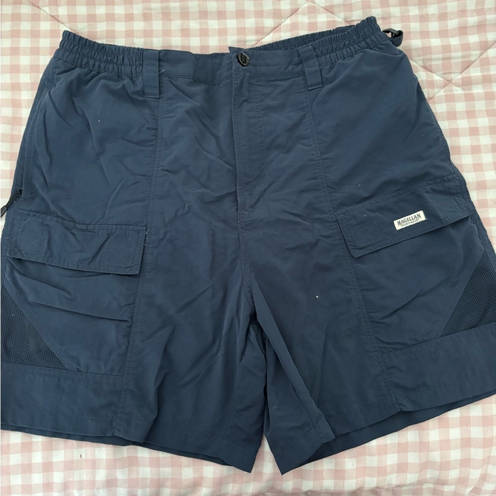 3 Pair of Magellan Men’s Shorts—Green, khaki and navy.  All Size L.